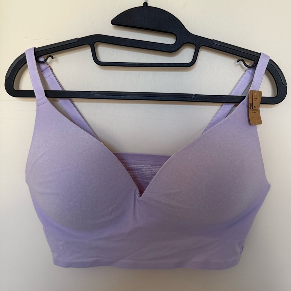 VS PINK Loungin' Wireless Push-Up Bra in Purple/Lavender